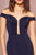 Elizabeth K - GL2658 Off-Shoulder Fitted Mermaid Dress In Blue