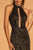 Elizabeth K - GL2659 Embellished High Halter Mermaid Dress In Black