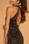 Elizabeth K - GL2659 Embellished High Halter Mermaid Dress In Black