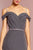 Elizabeth K - GL2665 Surplice Off Shoulder High Slit Gown In Gray
