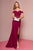 Elizabeth K - GL2665 Surplice Off Shoulder High Slit Gown In Red