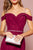 Elizabeth K - GL2665 Surplice Off Shoulder High Slit Gown In Red