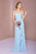 Elizabeth K - GL2666 Shirred Surplice Sweetheart Bodice Gown In Blue