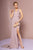 Elizabeth K - GL2668 Plunging Halter Dress with Slit In Purple