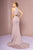 Elizabeth K - GL2668 Plunging Halter Dress with Slit In Purple