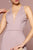Elizabeth K - GL2668 Plunging Halter Dress with Slit In Purple