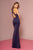 Elizabeth K - GL2669 Halter Evening Dress with Slit In Blue