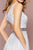 Elizabeth K - GL2671 Ombre Glitter Crepe Deep V-neck A-line Dress In Silver