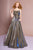 Elizabeth K - Glitter Crepe Scoop Neck A-line Dress GL2673 In Gold