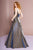 Elizabeth K - Glitter Crepe Scoop Neck A-line Dress GL2673