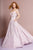 Elizabeth K - GL2674 Glitter Crepe Deep Sweetheart A-line Dress In Pink