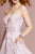 Elizabeth K - GL2674 Glitter Crepe Deep Sweetheart A-line Dress In Pink