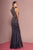 Elizabeth K - GL2677 Embellished High Neck Trumpet Dress In Gray