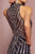 Elizabeth K - GL2677 Embellished High Neck Trumpet Dress In Gray