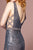 Elizabeth K - GL2678 Embellished Deep V-neck Mermaid Dress In Gray