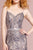 Elizabeth K - GL2679 Bedazzled V-neck Tulle Mermaid Dress In Gray