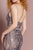 Elizabeth K - GL2679 Bedazzled V-neck Tulle Mermaid Dress In Gray