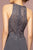 Elizabeth K - GL2680 Floral Embroidered A-Line Dress In Gray
