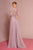 Elizabeth K - GL2681 Half Sleeve Embroidered Illusion Lace Gown In Pink