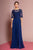 Elizabeth K - GL2681 Half Sleeve Embroidered Illusion Lace Gown In Blue