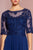 Elizabeth K - GL2681 Half Sleeve Embroidered Illusion Lace Gown In Blue