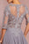 Elizabeth K - GL2681 Half Sleeve Embroidered Illusion Lace Gown In Silver