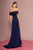 Elizabeth K - GL2682 Embroidered Off-Shoulder Trumpet Dress In Blue