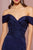 Elizabeth K - GL2682 Embroidered Off-Shoulder Trumpet Dress In Blue