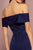Elizabeth K - GL2682 Embroidered Off-Shoulder Trumpet Dress In Blue