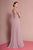 Elizabeth K - GL2683 Floral Embroidered Bateau Dress In Purple