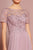 Elizabeth K - GL2683 Floral Embroidered Bateau Dress In Purple