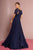 Elizabeth K - GL2683 Floral Embroidered Bateau Dress In Blue