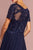 Elizabeth K - GL2683 Floral Embroidered Bateau Dress In Blue
