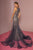 Elizabeth K - GL2684 Embellished Lace Mermaid Dress With Train In Gray