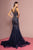 Elizabeth K - GL2685 Lace Bateau Mermaid Dress With Train In Blue