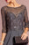 Elizabeth K - GL2686 Sequined Illusion Bateau A-Line Dress In Gray