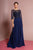 Elizabeth K - GL2686 Sequined Illusion Bateau A-Line Dress In Blue