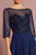 Elizabeth K - GL2686 Sequined Illusion Bateau A-Line Dress In Blue