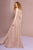 Elizabeth K - GL2687 Deep V-neck Pleated A-line Dress In Pink
