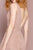 Elizabeth K - GL2687 Deep V-neck Pleated A-line Dress In Pink
