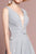 Elizabeth K - GL2687 Deep V-neck Pleated A-line Dress In Silver