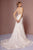 Elizabeth K - GL2688 Embroidered V-neck Trumpet Dress With Train In White and Nude