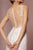 Elizabeth K - GL2688 Embroidered V-neck Trumpet Dress With Train In White and Nude