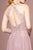 Elizabeth K - GL2690 Illusion Embroidery Appliqued A-Line Dress In Pink