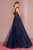 Elizabeth K - GL2692 Embroidered V-Neck A-Line Dress In Blue