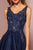 Elizabeth K - GL2692 Embroidered V-Neck A-Line Dress In Blue