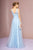 Elizabeth K - GL2693 Beaded Lace A-Line Evening Dress In Blue