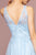 Elizabeth K - GL2693 Beaded Lace A-Line Evening Dress In Blue