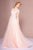Elizabeth K - GL2693 Beaded Lace A-Line Evening Dress In Pink