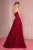 Elizabeth K - GL2694 Embroidered Bodice Glitter A-Line Gown In Red
